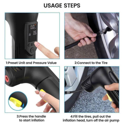 Bơm Điện Tử Cầm Tay Tích Hợp Pin Sạc 2000 mAh Hàng chính hãng