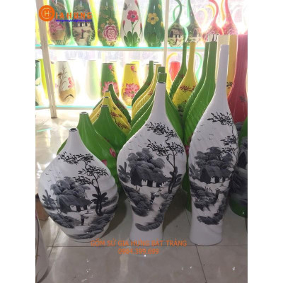 Bộ 3 bình hoa gốm Gia Hưng Bát Tràng