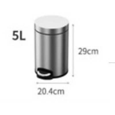 Thùng rác 5l, chất liệu thép không gỉ SUS410, màu inox xước, hiệu Trevi