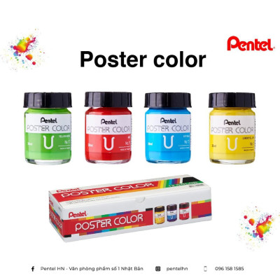 Màu bột Pentel WPU2-12 màu vẽ bền lâu phai không độc hại vẽ được trên mọi chất liệu