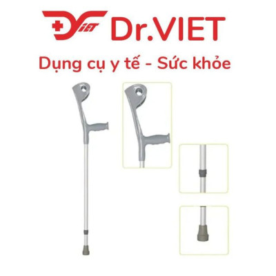Nạng khuỷu tay hợp kim nhôm Lucass C37-1 Chiếc-Hỗ trợ phục hồi chức năng, cho người già, người đau chân,chân yếu khó đi