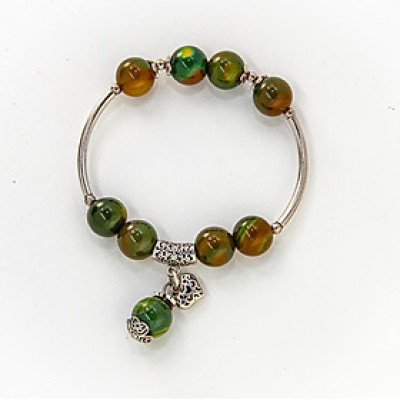 Vòng Tay Đá Phong Thủy Mã Não (Agate) Thiên Nhiên VT077 Cho Mạng Mộc - Hỏa