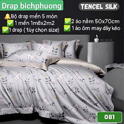 Bộ Drap gối  CÓ MỀN Tencel vải nhập Hàn Quốc ,đỉnh cao mát mềm mại { drap mền và 3 áo gối} 