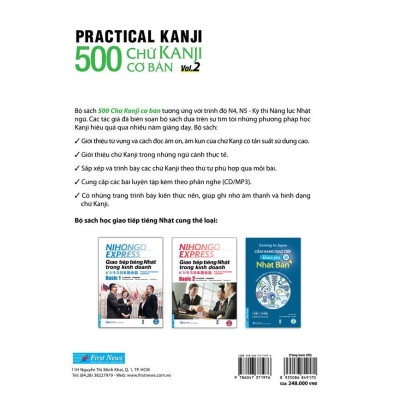 Sách 500 Chữ Kanji Cơ Bản Vol.2 (Kèm QR) - First News