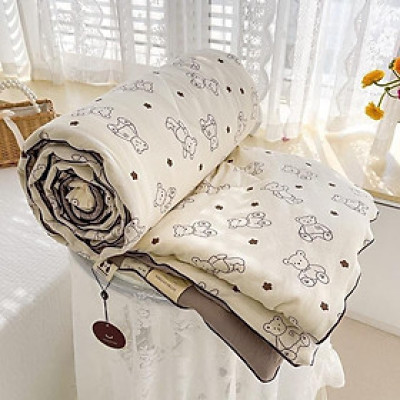 Chăn hè Cotton DULCETT Đũi xơ Đậu Nành mềm mát, Mền hè kích thước 2mx2m3 dùng 4 mùa quanh năm
