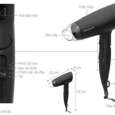 Máy sấy tóc Panasonic EH-ND37-K645 - 1800W  - HÀNG CHÍNH HÃNG