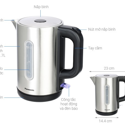 Bình đun siêu tốc Panasonic NC-K301SRA 1.7 lít - Hàng Chính Hãng