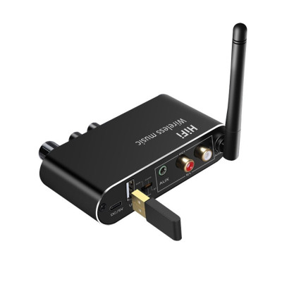SOAIY Bộ Chuyển Đổi Âm Thanh DAC Bluetooth T01 Chỉnh Treble, Bass, Volume (Hỗ trợ Cổng Optical) - Hàng Nhập Khẩu