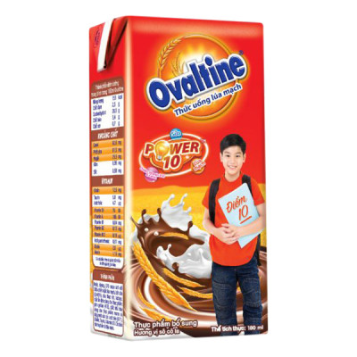 Thùng 48 hộp thức uống lúa mạch hương vị socola Ovaltine 180ml