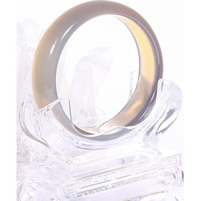 Vòng tay đá mã não lông chuột đậm liền khối bản hẹ trung ni 58 mệnh kim, thủy - Ngọc Qúy Gemstones