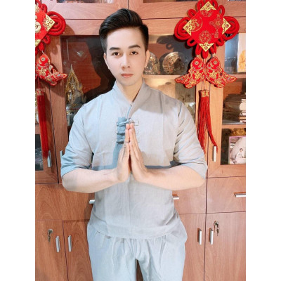 ĐỒ LAM ĐI CHÙA  Set Nam Cao Cấp SS1