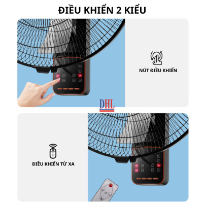 Quạt treo tường điều khiễn từ xa remote Mitomo FTT-60AE hàng chính hãng