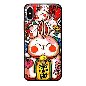 Ốp in cho iPhone XS Thỏ Trắng Má Đỏ - Hàng chính hãng