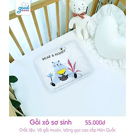 Gối cho bé sơ sinh êm mềm mại, thoáng mát, thấm hút mồ hôi tốt giúp bé ngon giấc