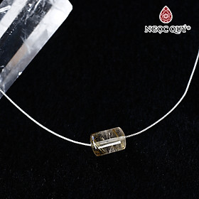 Mặt dây chuyền lu thống đá thạch anh tóc vàng 9X12mm tặng dây bạc mệnh thủy kim - Ngọc Quý Gemstones