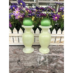 Bộ combo cặp Lục Bình Lọ Hoa đá ngọc onyx kết hợp quả cầu phong thủy