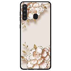 Ốp lưng dành cho Samsung Galaxy A21 mẫu Tranh Hoa Nền Trắng