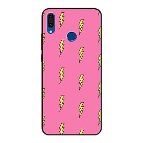 Ốp Lưng in cho Huawei Y9 2019 Mẫu Tia Chớp Nền Hồng - Hàng Chính Hãng