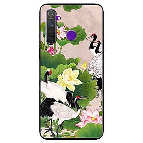 Ốp lưng in cho Realme 5 Mẫu Sen Và Hạc