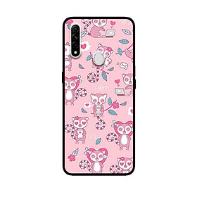 Ốp Lưng in cho Oppo A8 Mẫu Gấu Chó Nền Hồng - Hàng Chính Hãng