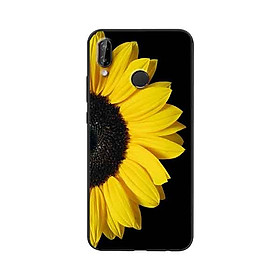 Ốp Lưng in cho Huawei 3e Mẫu Hoa Hướng Dương Nền Đen - Hàng Chính Hãng