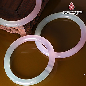 Vòng tay nguyên khối đá chalcedony bản tròn mệnh hỏa, mộc - Ngọc Quý Gemstones