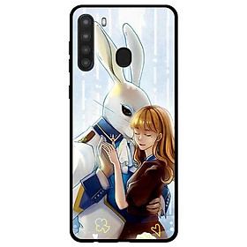 Ốp lưng dành cho Samsung Galaxy A21 mẫu Thỏ Và Cô Gái