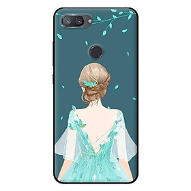 Ốp in cho Xiaomi Mi 8 Lite Cô Gái Nền Xanh - Hàng chính hãng