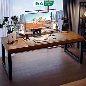 Bàn làm việc văn phòng mặt bàn 30mm gỗ mdf phủ melamin chống xước thương hiệu IGA - GM166
