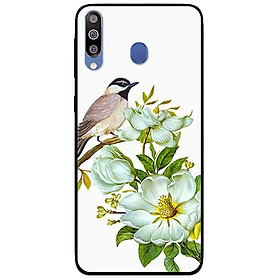 Ốp lưng dành cho Samsung M30 mẫu Chim Đậu Cành Hoa Trắng