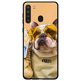 Ốp lưng dành cho Samsung Galaxy A21 mẫu Cún Kính Vàng