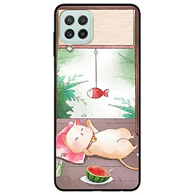 Ốp lưng dành cho Samsung A22 - Samsung S21 FE mẫu Mèo Nằm Chờ Cá