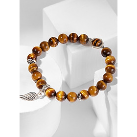Vòng tay đá thiên nhiên phối charm cánh bạc size hạt 8mm - Ngọc Quý Gemstones