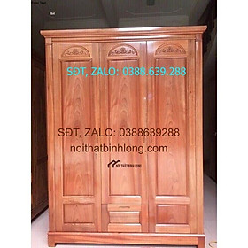 Tủ để đồ gỗ xoan đào 3 cánh