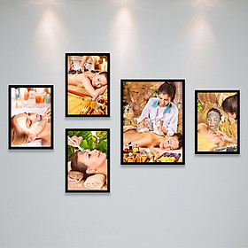 Bộ Ảnh Treo Tường Trang Trí Tiệm Spa, Cửa Hàng Chắm Sóc Da, Làm Đẹp Tặng Kèm bộ ảnh như hình mẫu, đinh treo tranh và sơ đồ treo PGC293