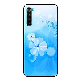 Ốp Lưng in cho Xiaomi Redmi Note 8 Mẫu Bông Hoa Nền Xanh - Hàng Chính Hãng