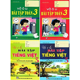 Sách - Vở Ô Li Bài Tập Môn Toán + Tiếng Việt Lớp 3 - Combo 4 Cuốn - Dùng Chung Các Bộ SGK Hiện Hành - Hồng Ân
