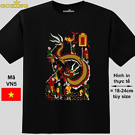 Múa rồng, mã VN5. Áo thun tranh Đông Hồ Việt Nam siêu đẹp. Hãy tỏa sáng như kim cương, qua chiếc áo phông Goking siêu hot cho nam nữ trẻ em, cặp đôi, gia đình, đội nhóm