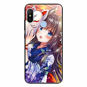 Ốp lưng in cho Xiaomi Mi 8 Cô Gái Neko
