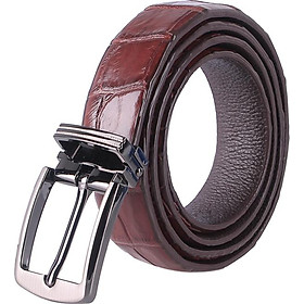 Thắt Lưng Nữ Da Cá Sấu Nguyên Con Bụng Huy Hoàng HT5217 - Nâu Đất