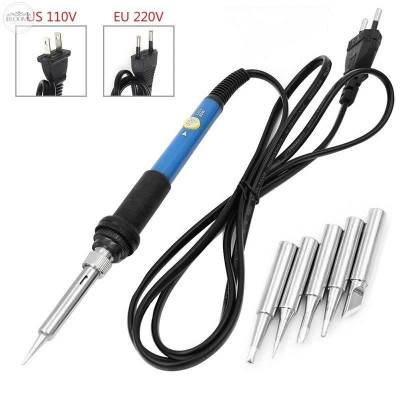 Mỏ Hàn 60W Hàn Chuyên Nghiệp với Gia Nhiệt Siêu Nhanh và 5 Mũi Hàn Loại Tốt