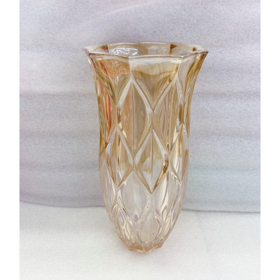 LỌ CẮM HOA THỦY TINH VÀNG MIỆNG LOE 30CM