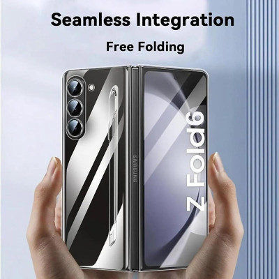 Ốp lưng trong suốt siêu mỏng chống ố vàng cho Samsung Galaxy  Z Fold 7 / Z Fold 6 5G Likgus Penone bảo vệ 360 độ màn phụ và mặt lưng ( tặng bút từ tính ) - Hàng chính hãng