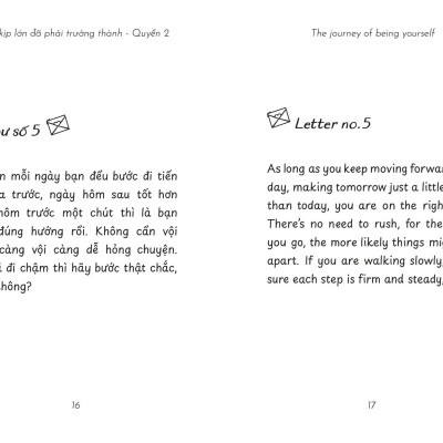 Sách The Journey Of Being Yourself – Chưa Kịp Lớn Đã Phải Trưởng Thành - Quyển 2 Song ngữ Việt - Anh