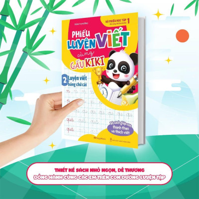 Sách - Phiếu Luyện Viết Cùng Gấu Kiki 2 - Luyện Viết Bảng Chữ Cái - Megabook