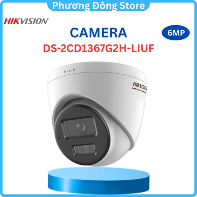Camera IP HIKVISION Bán cầu DS-2CD1367G2H-LIUF 6MP Đèn kép,Tích hợp Micro, Phát hiện người và phương tiện,Hồng ngoại 30m ,.-Hàng chính hãng