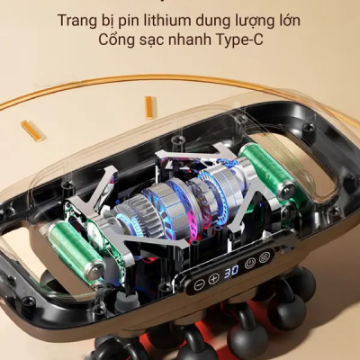 [Tặng củ sạc + cáp sạc] Máy Massage Toàn Thân Cầm Tay , Máy Mát Xa Đấm Lưng, Chân, Tay, Vai, Cổ 20 Đầu GDV S3C-20C - Hàng Chính Hãng