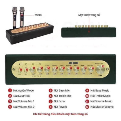 VANG SỐ CHỈNH CƠ TÍCH HỢP BLUETOOTH & MICR0 KHÔNG DÂY UHF Mi30S ver2024 hàng chính hãng