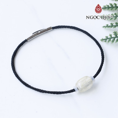 Vòng dây thép đá thạch anh tóc mệnh thủy, kim - Ngọc Quý Gemstones