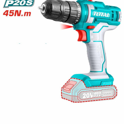 BỘ COMBO MÁY KHOAN BÚA VÀ MÁY SIẾT VÍT DÙNG PIN 20V (2 pin 2.0A + sạc) TOTAL TCKLI2016 - HÀNG CHÍNH HÃNG